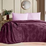 Özdilek Trendy Art Deco Çift Kişilik Battaniye Mürdüm 220X240 - 220 x 240 cm