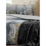 Özdilek Trendy Golden Palm Gri 200 x 220 cm Battaniyeli Çift Kişilik Nevresim Takımı