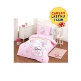 Özdilek Unicorn Lastikli Çarşaflı Kız Çocuk Tek Kişilik Nevresim Takımı