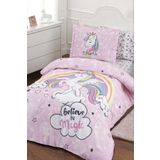 Özdilek Unicorn Ranforce Pembe Tek Kişilik Nevresim Takımı Seti