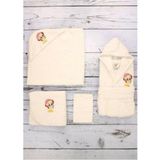 Özdilek Unisex Bebek Krem Tweety Lisanslı Nakışlı Bambu Havlu Seti