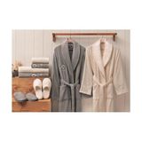Özdilek Wedding Gri Krem Aile Bornoz Seti Özdilek Bornoz Takımı - M - L - Krem - Gri