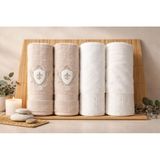 Özdilek Weddıng Tas-Krem Best Set (Hamam Takımı) - Çift Kişilik - Çok Renkli