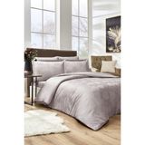 Özdilek Yaprak Bej Çift Kişilik Jakarlı Saten Nevresim Takımı - 200 x 220 cm