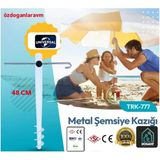 Özdoğanlar Metal Şemsiye Kazığı, 48 Cm, Beyaz
