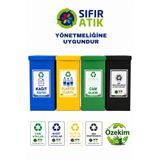 özekim 4’lü Geri Dönüşüm Atık Ayrıştırma Kutusu Seti | Kağıt, Plastik, Cam ve Geri Dönüştürülemeyen Atık | Sıfır Atık Uyumlu