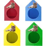 Özekim 4'lü Su Geçirmez Plastik Kedi Evi Mavi Renk Balkon Bahçe İçin Hafif ve Demonte