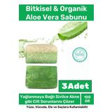 Özel %100 Doğal Koku Yüz Cilt Beyazlatıcı Organik Nemlendirici Kabak Lifli Aloe Vera Sabunu 3 Adet