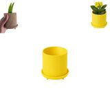 Özel 3D Baskı Ayaklı Küçük Saksı Raf Masa vb. Saksısı Kendinden Altlıklı Ayaklı Küçük Saksı (Sarı)
