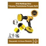 Özel Banyo Küvet Duşakabin Araba Tekerleği Koltuk Yıkama 3'lü Matkap Ucu Temizleme Fırçası Seti