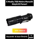 Özel Beyaz Işık Dayanıklı 3 Modlu 200 Metre Menzilli Geçici Körlük Yapan Mini Projektör El Feneri