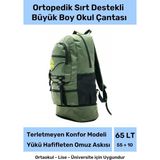 Özel Büyük Boy Ortopedik Terletmeyen Konfor Modeli Çok Gözlü Bölmeli Lise Ortaokul Okul Sırt Çantası - Tek Ebat - --