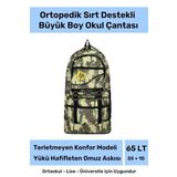 Özel Büyük Boy Ortopedik Terletmeyen Konfor Modeli Çok Gözlü Bölmeli Lise Ortaokul Okul Sırt Çantası