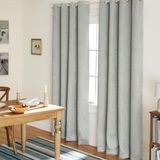 Özel ev perdesi, saten kumaştan, Oxford dokulu, termal, üstte delik delikleri, pencereler için, karartıcı, polyester, Gümüş, 52x96