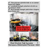 Özel Isıya Dayanıklı Katlanabilir Kolay Temizlenir Kızartma Pişirme Yağ Koruyucu Alüminyum Paravan