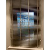 Özel Jaluzi 50 mm Krem Ahşap Görünümlü Jaluzi Perde PVC Dokuma Özellikli Düz Desen - 210 x 240 cm