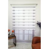 özel jaluzi Beyaz Etek Dilimli Mikro Pliseli Stor Zebra Perde 200x240, 570