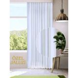 Özel Jaluzi Beyaz Fon Perde 150 x 270 cm Polyester Kumaş Düz Desenli Şık Tasarım