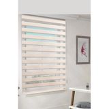 özel jaluzi Özel Jaluzi Krem Bambu Kumaş Zebra Stor Perde Etek Dilimsiz 1. Kalite 200x200, 495