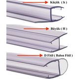 Özel Kesim Plastik Cam Balkon ve Cam Kapı Fitili Çıtası Büyük H, Küçük H, Balon D ve 10MM Küçük H - Balon D 8mm - 150