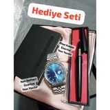 Özel Kutusunda Hediyelik Öğretmen Avukat Doktorlara Kombin Erkek Saat Seti-( 3 Parça'lı ) - 6044 - Gümüş