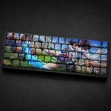Özel Lol All-Star Akali 68 Tuş Pbt Cherry Profil Boya Süblimasyon Yan Baskılı Mekanik Klavye Keycaps Seti