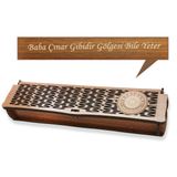 Özel Mesaj Yazılı Kahverengi Ahşap Elegance Hediye Tesbih Kutusu (M-2)