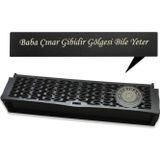 Özel Mesaj Yazılı Siyah Ahşap Elegance Hediye Tesbih Kutusu - M2