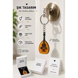 Özel Mineli Ud Anahtarlık 5X2 Cm Metal Enstrüman Anahtarlık Unisex
