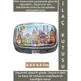 Özel Model Konsept Hediyelik Dekoratif Şık İstanbul Temalı 2 Bölmeli Hap Tablet İlaç Saklama Kutusu