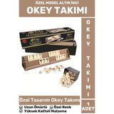 Özel Model Uzun Ömürlü Dayanıklı Aile Ev Arkadaş Kahve Cafe Oyun Takımı Altın Inci 101 Okey Takımı