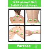 Özel Seri Çatlak Karşıtı Vakumlu Masaj Aleti 12'li Kupa Hacamat Seti