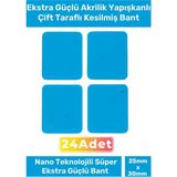 Özel Seri Ekstra Güçlü Pe Köpük Esaslı Çift Taraflı Hazır Kesilmiş 25X30MM Asma Bant 24 Adet