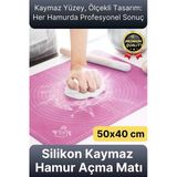 Özel Seri Isıya Dayanıklı Ölçekli Gıda Uyumlu Kaymaz Silikon Hamur Açma Yoğurma Matı Örtüsü 50X40 Cm