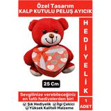 Özel Seri Kız Arkadaş Sevgiliye Hediyelik Sevgililer Günü Özel Gün Kalp Kutulu Kırmızı Peluş Ayıcık