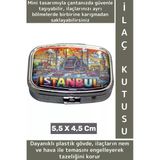 Özel Seri Konsept Hediyelik Dekoratif Şık İstanbul Temalı 2 Bölmeli Hap Tablet İlaç Saklama Kutusu
