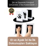 Özel Seri Mürekkepsiz 2 Kullanımlık Evcil Hayvan Bebek El Ayak Izi Fotoğraf Hatıra Çerçevesi Seti - Çok Renkli