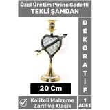 Özel Seri Yüksek Kaliteli Dekoratif Şık Tasarım Hediyelik Biblo Mumluk Pirinç Sedefli TEKLİ ŞAMDAN