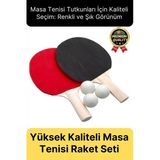 Özel Seri Yüksek Kaliteli Eğlence Oyun Renkli 2 Adet Raket 3 Pinpon Topu Masa Tenisi Raket Seti