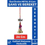 Özel Seri Yüksek Kaliteli Şık Dekoratif Biblo Hediyelik Ev Ofis İnanış Şans Ve Bereket Metal El Çanı
