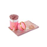 Özel Silindir Kutulu Set İnci Tesbihli Mevlid Örtülü Pembe Renk