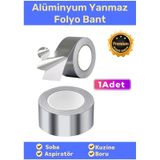 Özel Suya Sıcaklığa Dayanıklı Tamir Soba Boru Yama Alüminyum Yanmaz Folyo Bant 44mm 20mt - 1 Adet