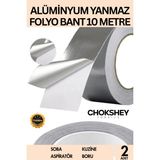 Özel Suya Sıcaklığa Dayanıklı Tamir Soba Boru Yama Alüminyum Yanmaz Folyo Bant 44MMX10M - 2 Adet