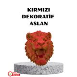 Özel Tasarım 3D Aslan Figürü Duvar Süsü Dekoratif Heykel 20x21 cm