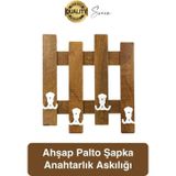 Özel Tasarım 5 Kancalı Doğal Ahşap Duvar Kapı Askısı Elbise Askılık Portmanto Vestiyer Anahtarlık