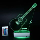 Özel Tasarım Akustik Gitar 3D Led Lamba