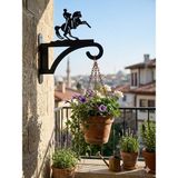 Özel Tasarım Atatürk Silüetli Çiçek Askılığı - Balkon Duvar Dekorasyonu - 32cm X 32xm X 1,5mm