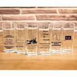Özel Tasarım Baskılı Rakı Bardağı Seti, Cam, 6'lı Set, Bulaşık Makinesinde Yıkanabilir, Şık ve Modern Stil