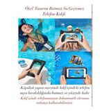 Özel Tasarım Batmaz Su Geçirmez Telefon Kılıfı Dalış Yüzme Plaj Kamp Su Sporları Boyun Askısı