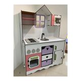 Özel Tasarım Büyük Boy Ahşap Mdf Oyuncak Mutfak Pembe, Lila, Sarı, Beyaz 120x80 11531153